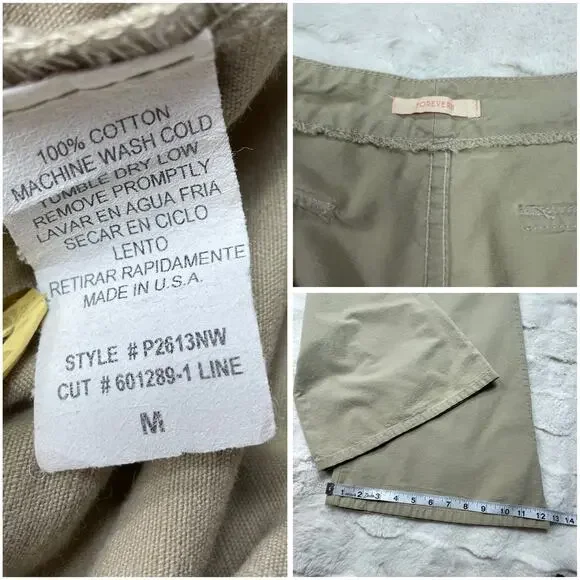 🔥Vintage Y2K Forever 21 Made in USA Low Rise Flare Wide Leg Khaki Pants Women M - Picture 9 of 16